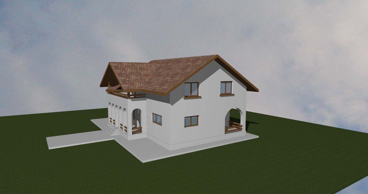 Casa cu garaj (varianta rustica)